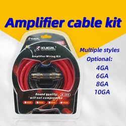 Car Amplifier Wiring Kit 10/8/6/4GA Car Amplifier Cable Set 60Amp Fuse Holder Set Subwoofer Modification Connection Cable Kit