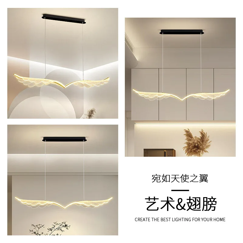 Nordic Creative Angel Wings Restaurant Pendant Light, Simple, Modern, Light Luxury, Art Wings Designer Bar Bar Dining Desk Light