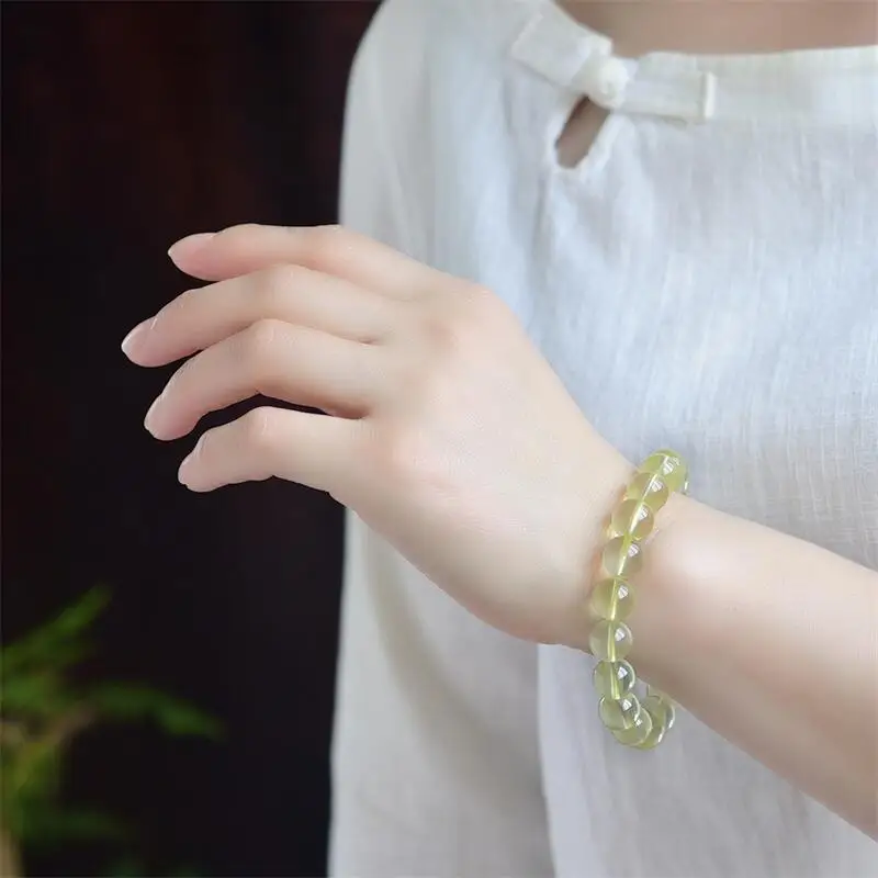 

10MM Natural Citrine Quartz Bracelet Women Purple Crystal Quartz Energy Bead Reiki Healing Bangle Jewelry Gift