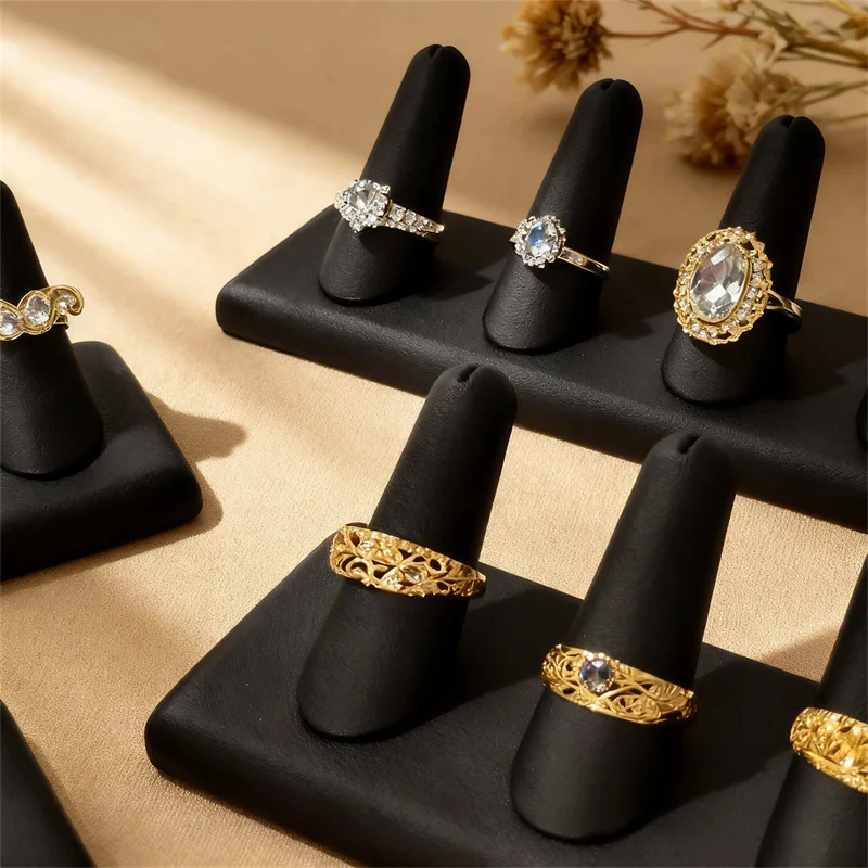 Jewelry Ring Display Stand Finger Ring Organizer Counter Storage Rack Window Counter Showcase Prop