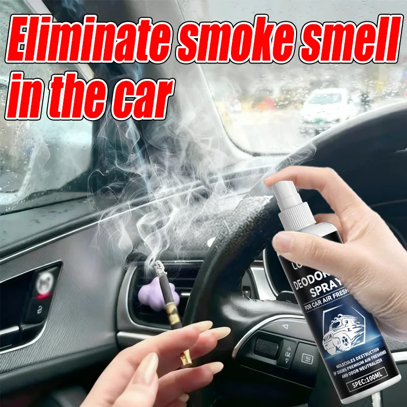 Loorsan Car Deodorizing Spray Smoke Odor Eliminator Air Conditioner Vent Freshener Leather Odor Remover For Auto Interior 100ml