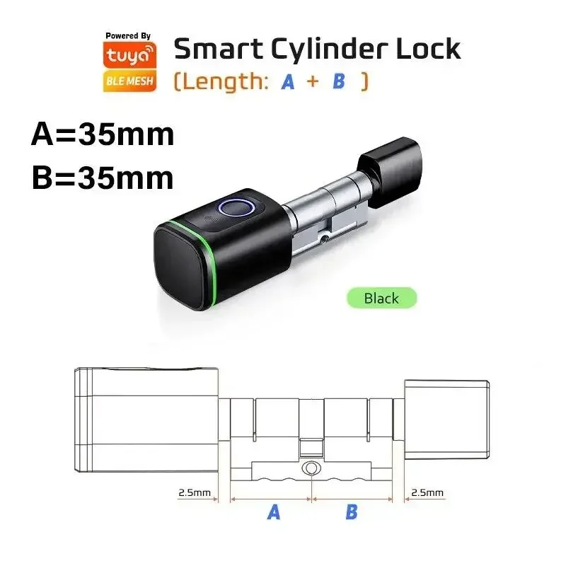 

Top! Smart Cylinder Lock With Tuya Bluetooth Fingerprint 13.56mhz IC Card Include CR123A Battery Easy Installation Replace S1