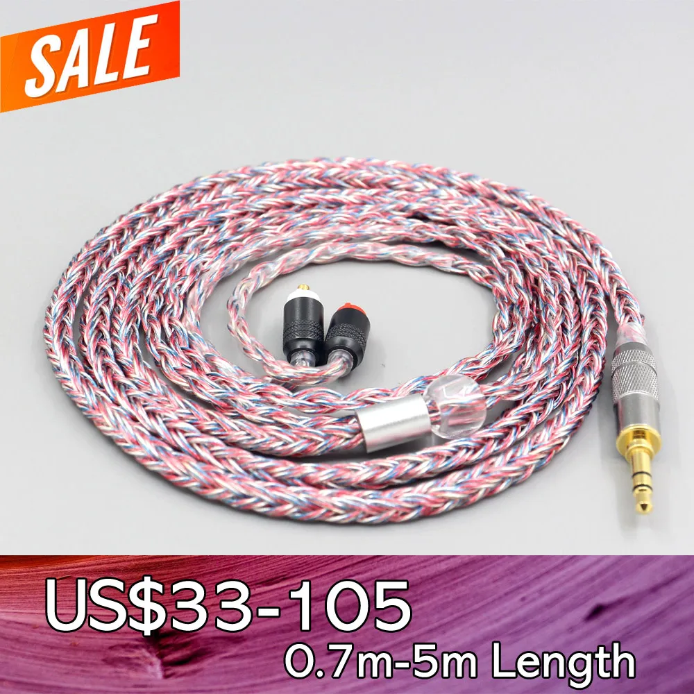 

LN007569 16 Core Silver OCC OFC Mixed Braided Cable For Sony XBA-H2 XBA-H3 XBA-Z5 xba-A3 xba-A2 Earphone