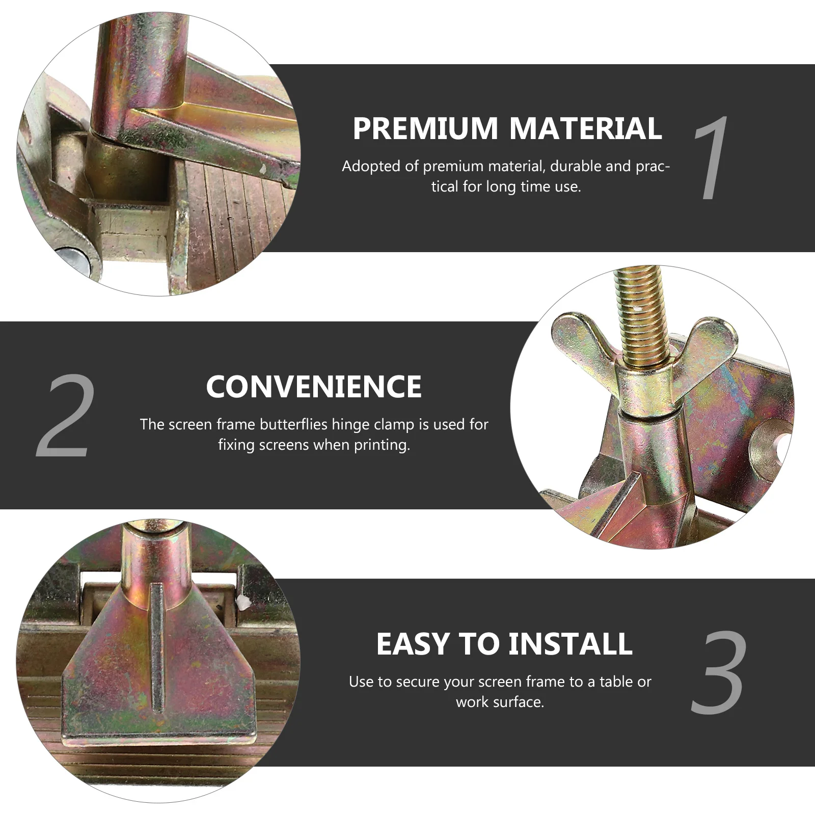 Penjepit Engsel Sablon DIY Bahan Premium Stabil Mudah Dipasang Sekrup Permukaan Rata Registrasi Sempurna Sablon