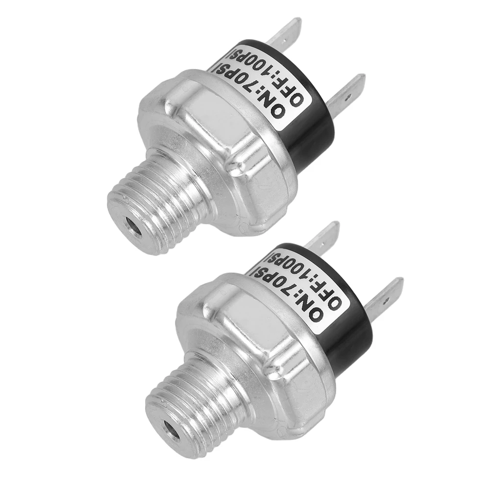 

2Pcs Air Compressor Pressure Switch Tank Mount 70-100 Psi Adjustable Pressure Pneumatic Control Industrial Home Use