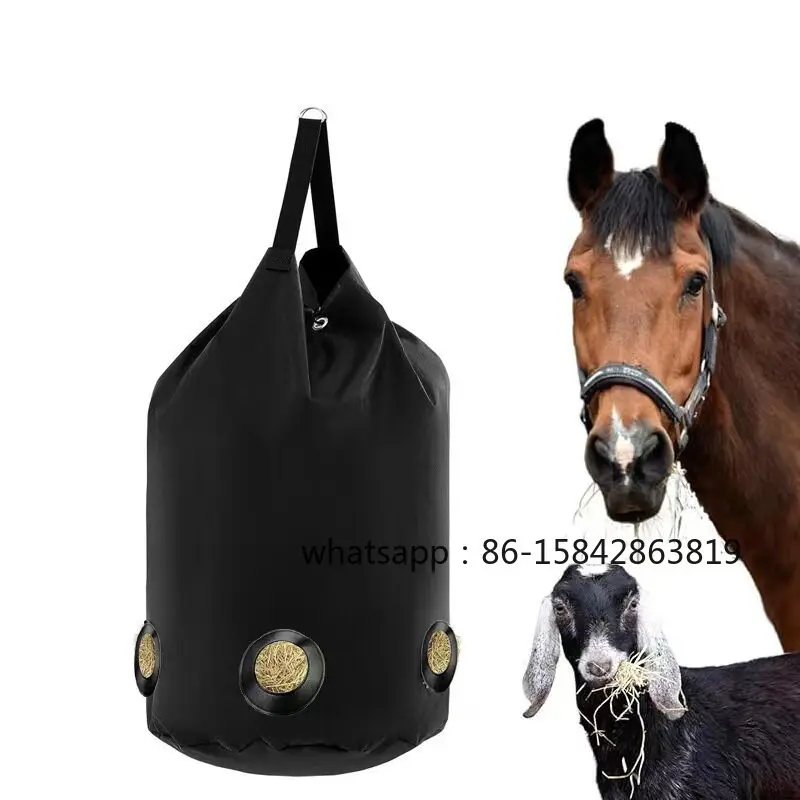Leather, Porous, Horse Straw Feeding Bag, Large Capacity, Hay Hanging Bag, Goat and Horse Supplies