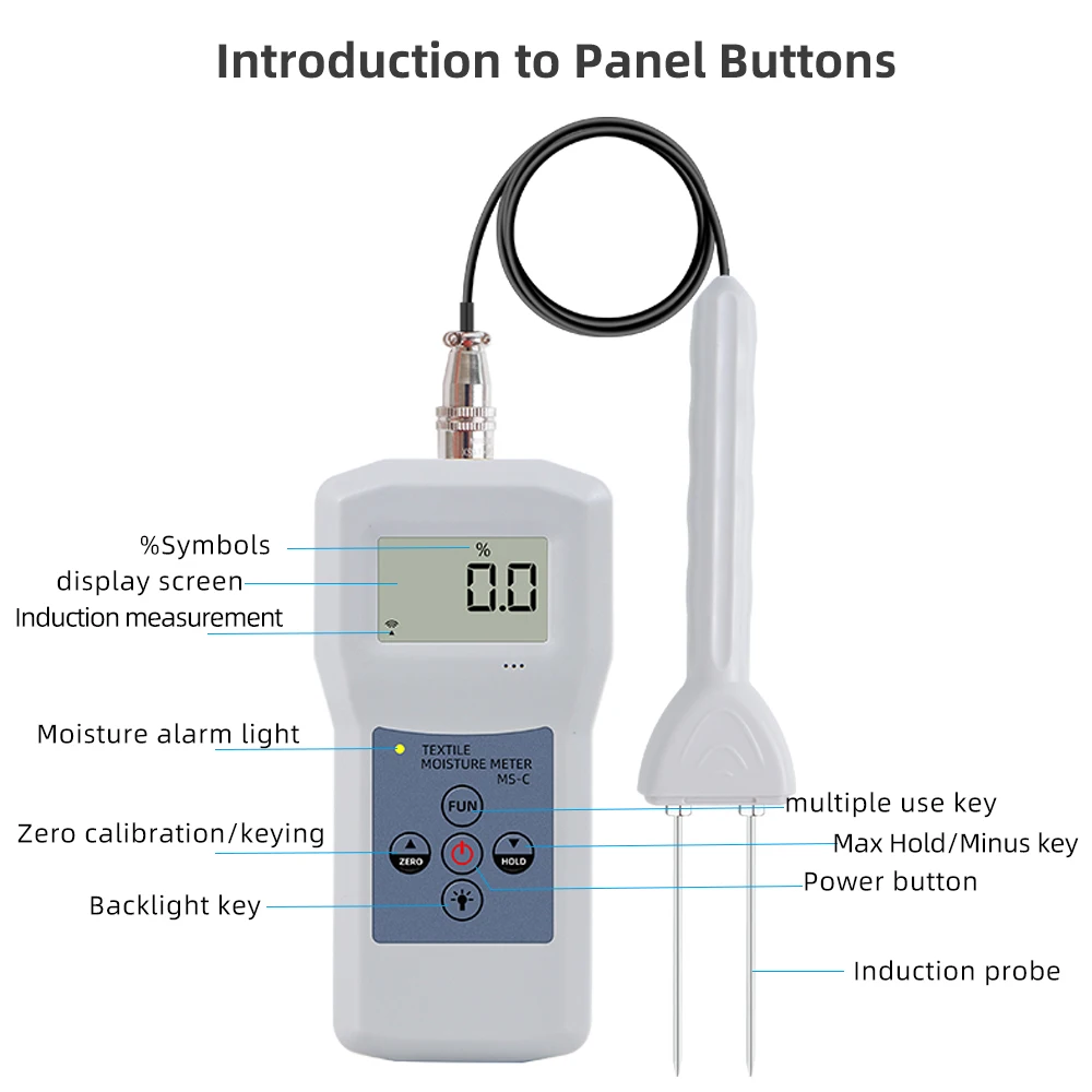 Yarm-Medidor de humedad Digital para textiles, Sensor de humedad de medición rápida, higrómetro de sonda de alta sensibilidad, sequedad de pelusa de algodón