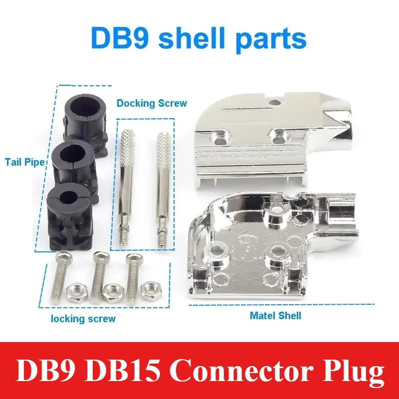 Industrial DB9 DB15 Female 9-Pin Plug Male 15 Pin Connector Gold-Plated Computer Serial Port Head 90 Degree Elbow 232 Connectors