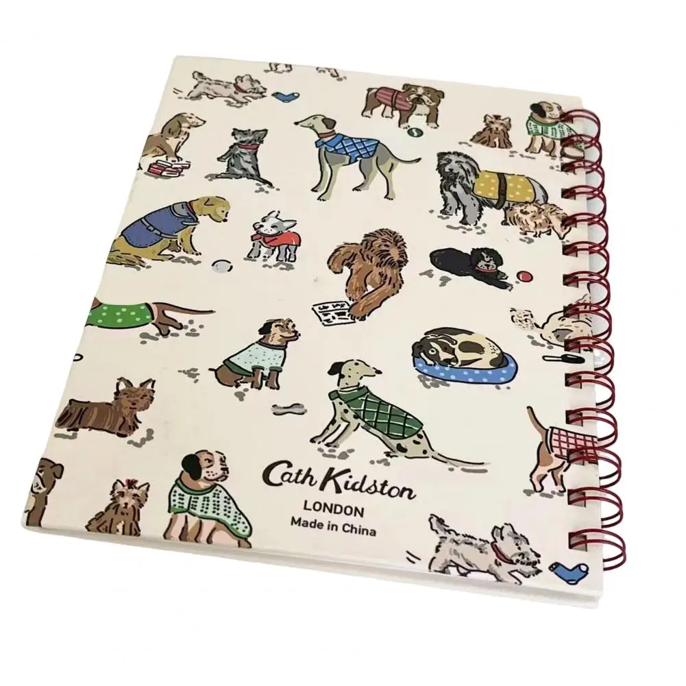 Buku catatan perencana A5 Premium buku longgar dengan halaman tebal desain kartun anak anjing lucu untuk mengatur waktu menulis dengan mulus