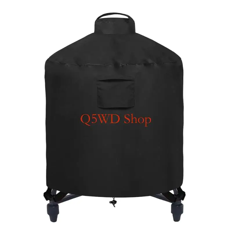 Q5WD 48x35in Grill Cover for Outdoor Feature PVC Coated Double Stitched Seams Buckles Straps & Top Handle for Easy Handling
