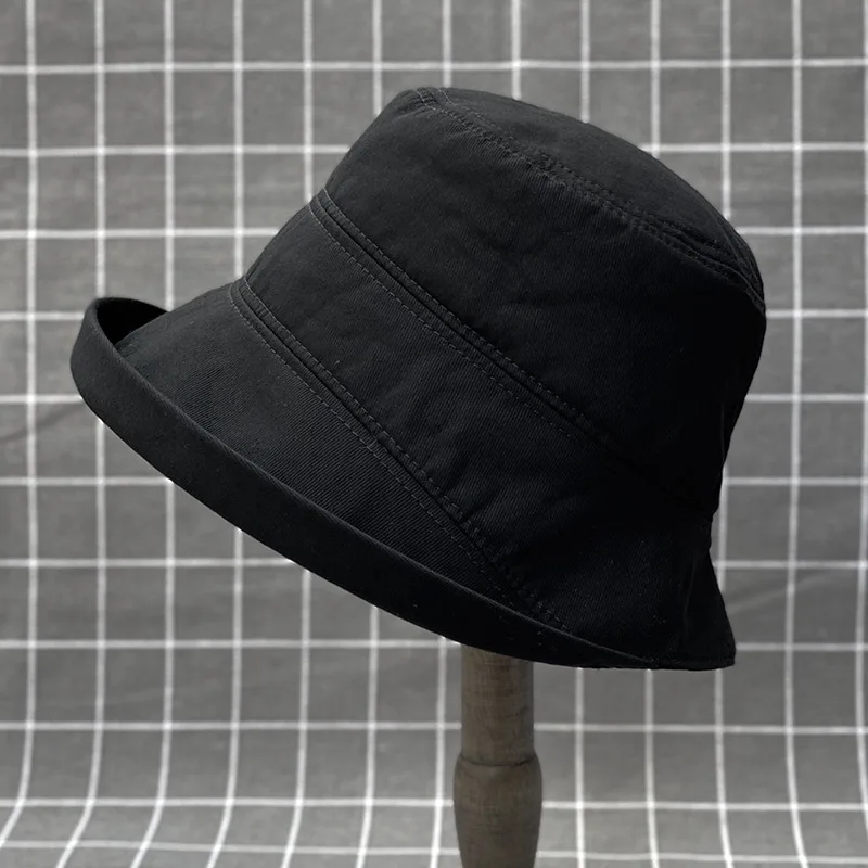 Japanese Soft Cotton Curled Brim Sun Hat for Women, Spring Summer Foldable Bucket Cap with Face Cover UV Protection