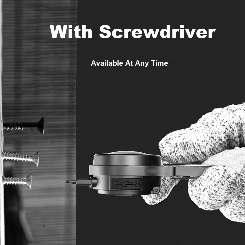 Mini Keychain Flashlight Rechargeable Work Light Portable Travel Torch Key Light with Screwdriver Wrench Bottle Opener Lantern