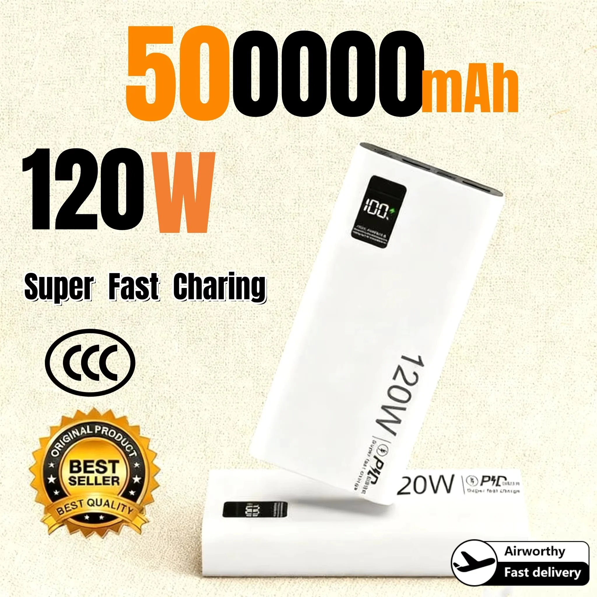 

50000 мАч Power Bank большой емкости с быстрой зарядкой Портативный внешний аккумулятор с цифровым дисплеем для iPhone Samsung
