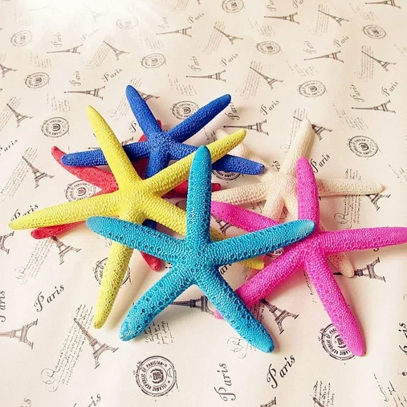 New 5Pcs Artificial Starfish Sea Star Resin Ornament Aquarium Decoration Beach Decor Nautical Home Decor Wedding Decor Random