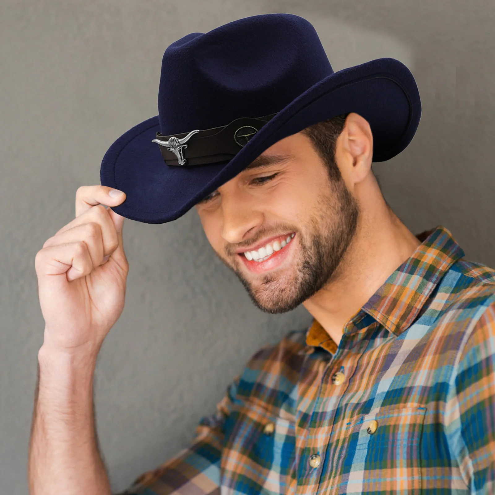 Western Cowboy Hats with Shapeable Wide Brim Unisex Western Cowboy Hat for Men Women and Teens