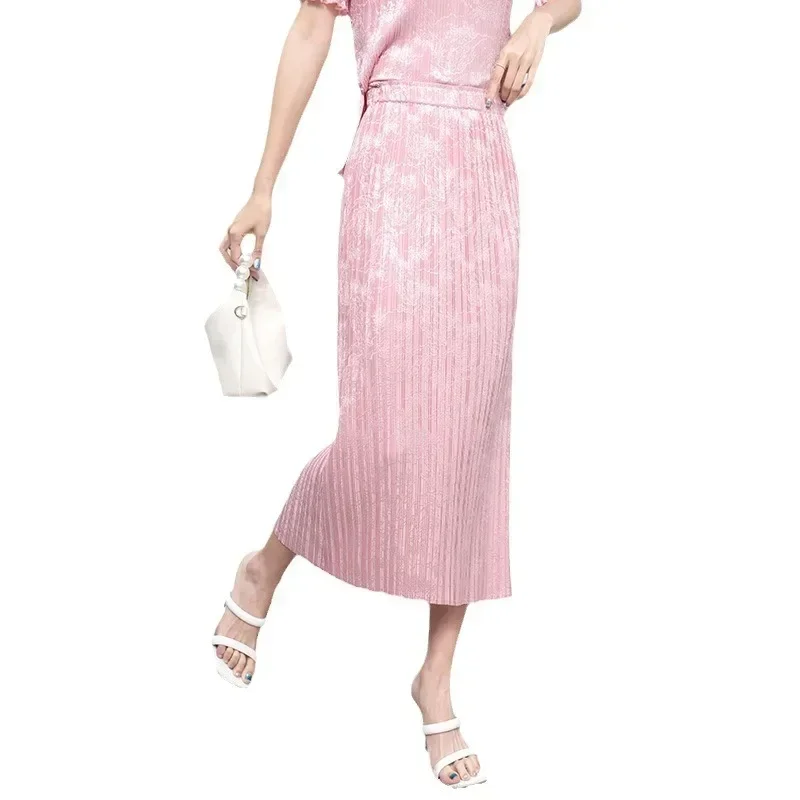 Alsey Geplooide High-End Temperament Rok Dames Niche Design Slanke Hoge Taille Lange Rok 2024 Nieuwe Stijl