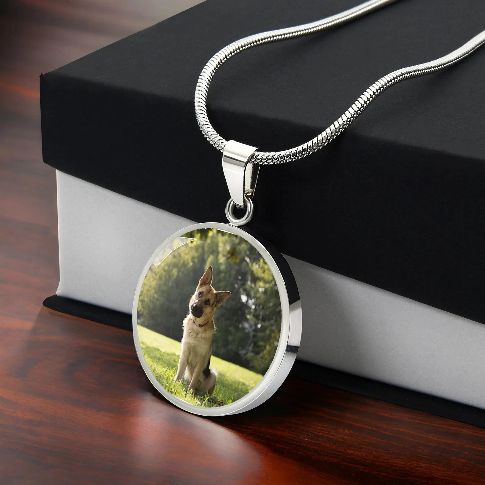 Amaxer Personalized Custom Color Photo Necklace for Pet Family Memorial lover Gift Pet Memorial Remembrance Bereavement Gifts