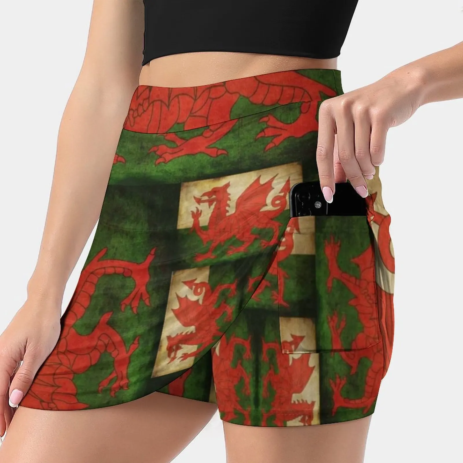 Wales Welsh Dragon Flag T Shirt Hoodie Women's skirt Aesthetic skirts New Fashion Short Skirts Wales Cymru Welsh Dragon Flag