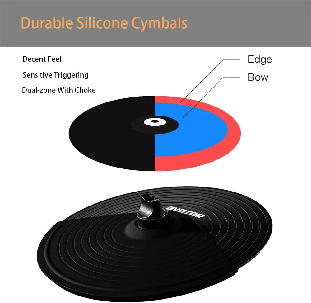 10 pouces touristes-zone Cymbale avec starter universel 6 000 Bundle de cymbale pour batterie électronique pour Roland TD-17 DED400