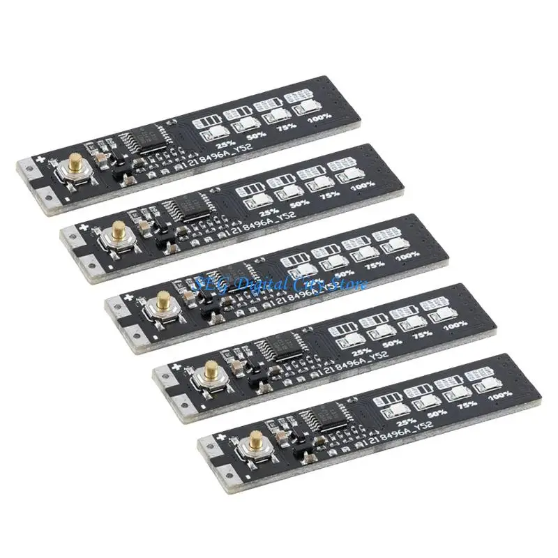 

U75B 5Pcs 3.7V Battery Power Display Module for 4 Strings of 3.7V Batteries Voltages Detection Portable Electronics