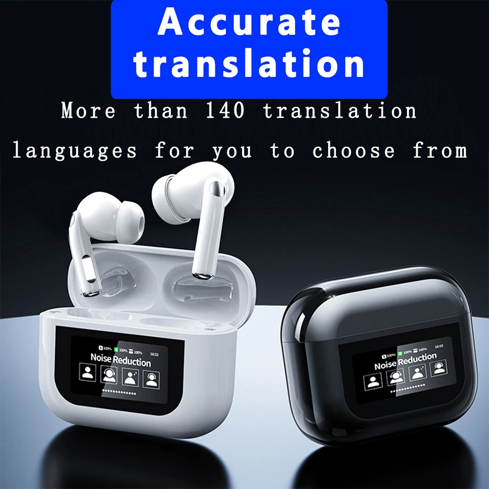 Real-time New Voice Translation Earbuds 144 Languages Translation Wireless Bluetooth 5.4 Headset With Charging Box Translator ﻿