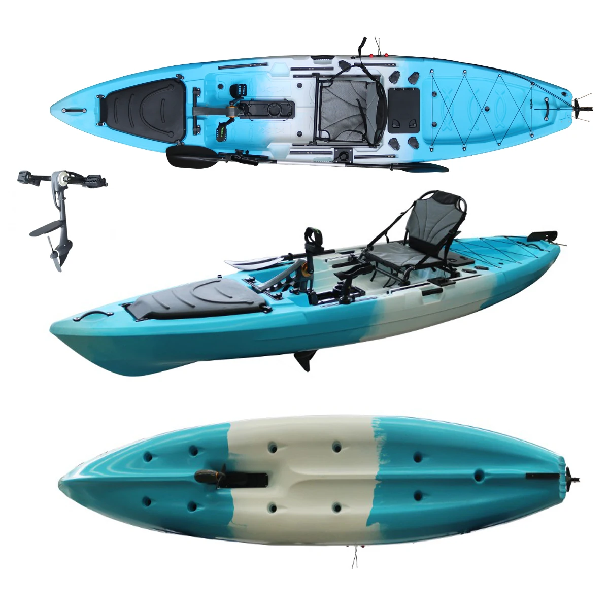 13.5ft Sit on Top Fishing  Kayak with Paddle and Propeller Pedal System