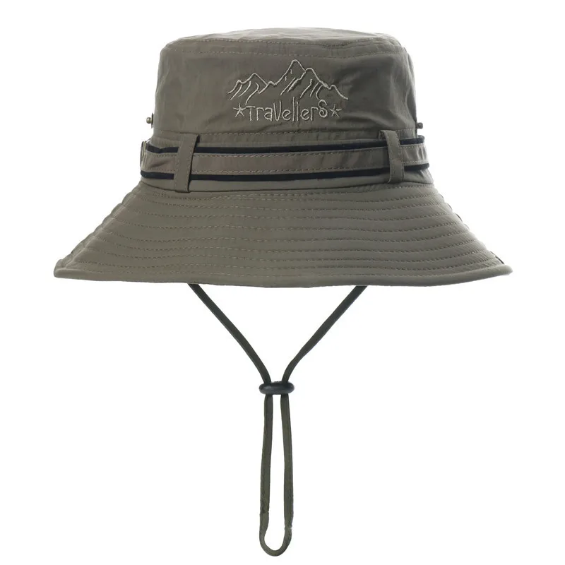 

Hat Man and Woman Summer Bucket Hat Wide Brim Breathable Sun Hats Outdoor Waterproof Hiking Fishing Cap Belt Design Beach Hats