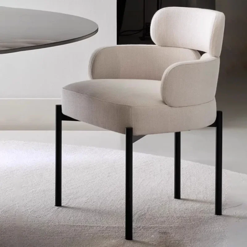 Moderne comfortabele ergonomische eetkamerstoelen Esthetisch design Accent Fauteuil Keuken Leren chaises Salle À Manger Furniture