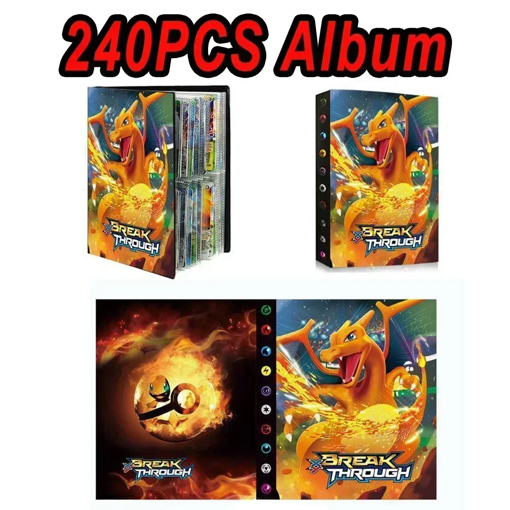 2024 New Charizard Squirtle Holder Binder Collections Holder Anime Card Protector Notebook Pokemones Album 240PCS Card Book