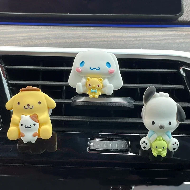 Car Accessories Cute Cartoon Sanrio Kuromis HelloKitty Car Air Outlet Ventilation Clip Ornaments Interior Car Decor Accessories