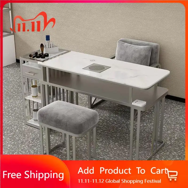

Light Luxury Aesthetic Manicure Table Nordic Modern Design Reception Manicure Table Simple Salon Organizer Nageltisch Furniture