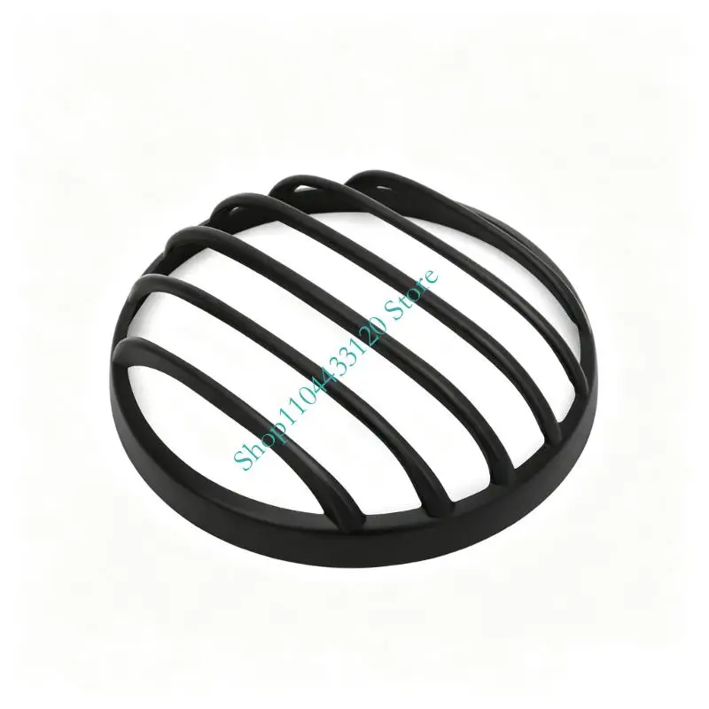 Black Motorcycle Headlight Guard with Round Front Coverage, Grille-Style Light Cover for 500 1100 2020-2021 Bikes, No-Drill