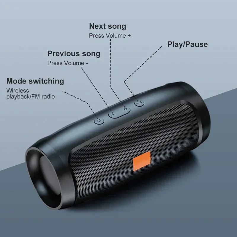 Bluetooth Speaker Dual Speaker Stereo Outdoor Tfusb Playback Fm Voice Broadcasting Portable Subwoofer 5.0 Wireless Speaker image 5