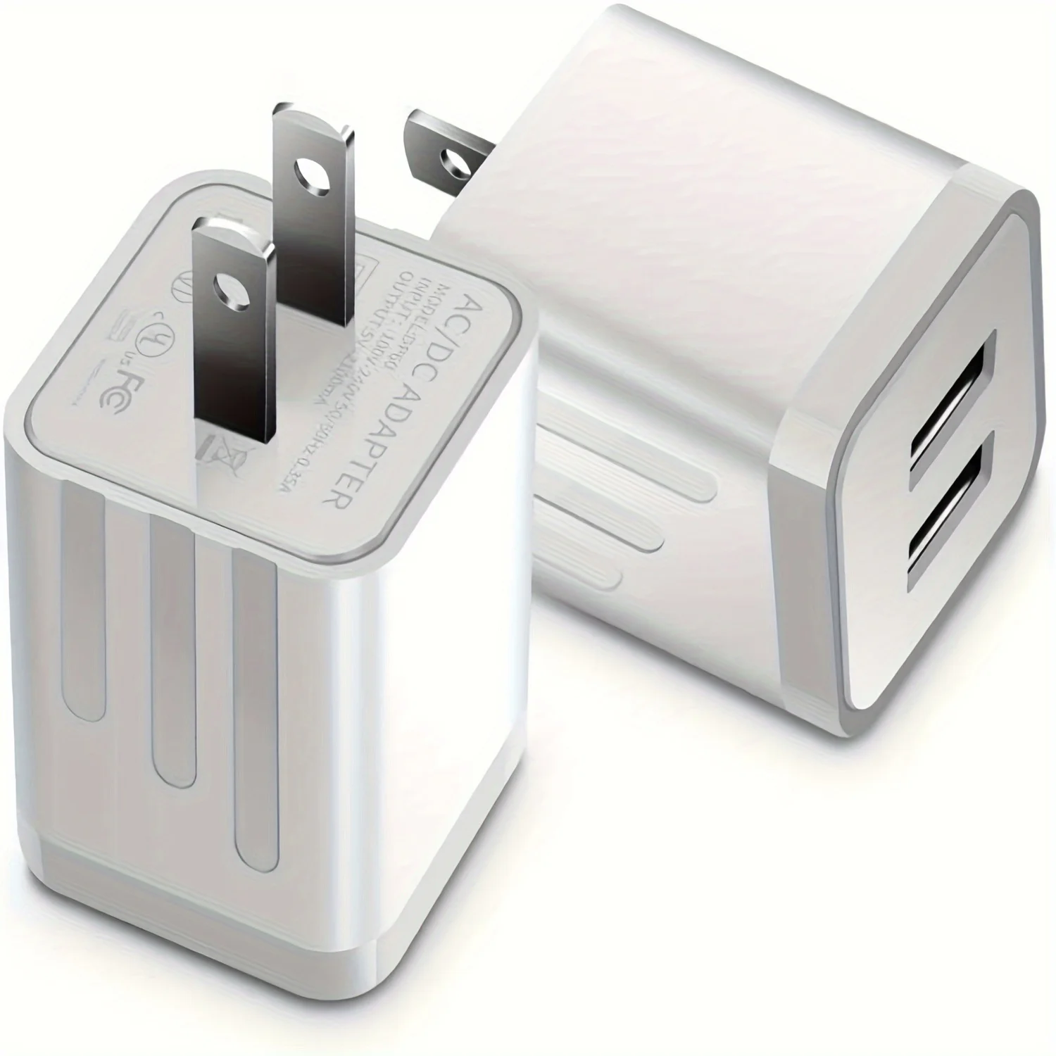 شاحن حائط USB مزدوج المنفذ ، iPhone 15 Pro ، 14 ، 13 ، 12 ، Mini ، SE ، iPad ، AirPods ، Galaxy S22 ، S21 ، Note 20 ، 10W