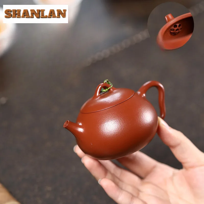 

120ml Retro Yixing Purple Clay Teapot Handmade Little Scoop Pot Raw Ore Zhu Mud Tea Maker Kettle With Filter Zisha Tea Set Craft