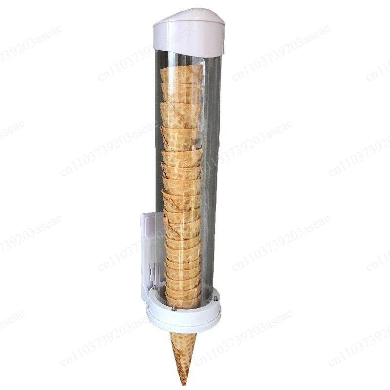 2 Pcs Ice Cream Cone Dispenser Waffle Cones Holder Wall Mount Cone Holder with 2 gaskets, 16’’L x 3’’ Dia Cone Sleeve