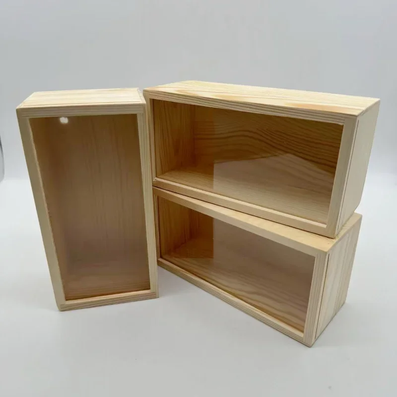 Neuer Massivholz-Aufbewahrungsschrank mit Schachbrettmuster, Wandmontierter Einzelkombinations-Bücherregal und Vitrine