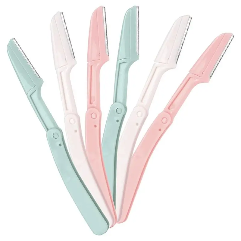 ABMK للنساء والرجال شفرات إزالة شعر الوجه والوجه وحشو تخزين شفرات حواجب قابلة للطي للسفر، أداة تجميل