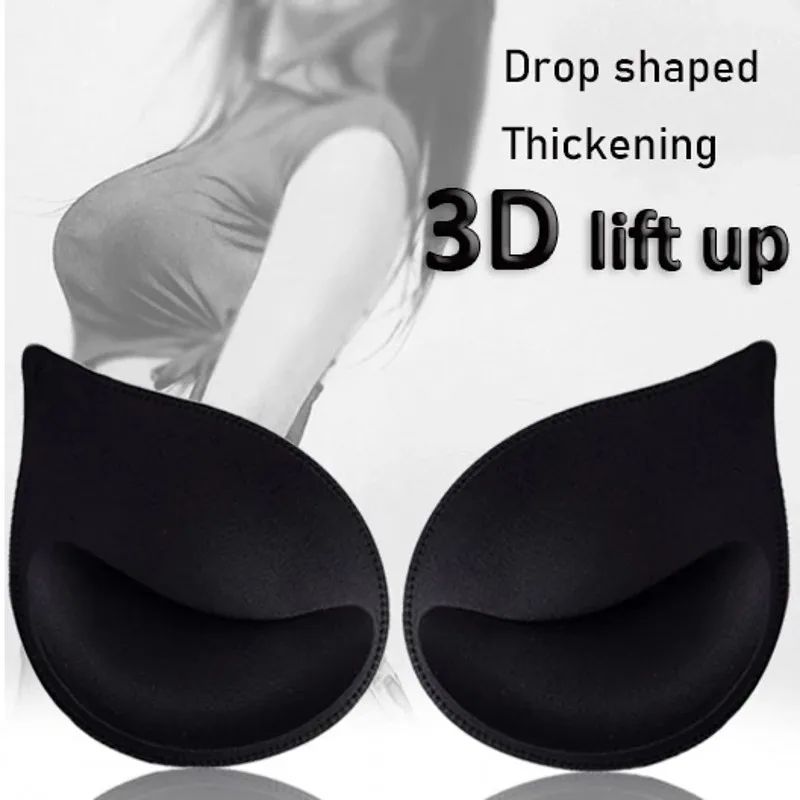 3D Drop Shaped Sponge Bra Pads For Bikini Small Breast Lift Plasticity Padded Bra Women Underwear Lining Lady Swimsuit Bra