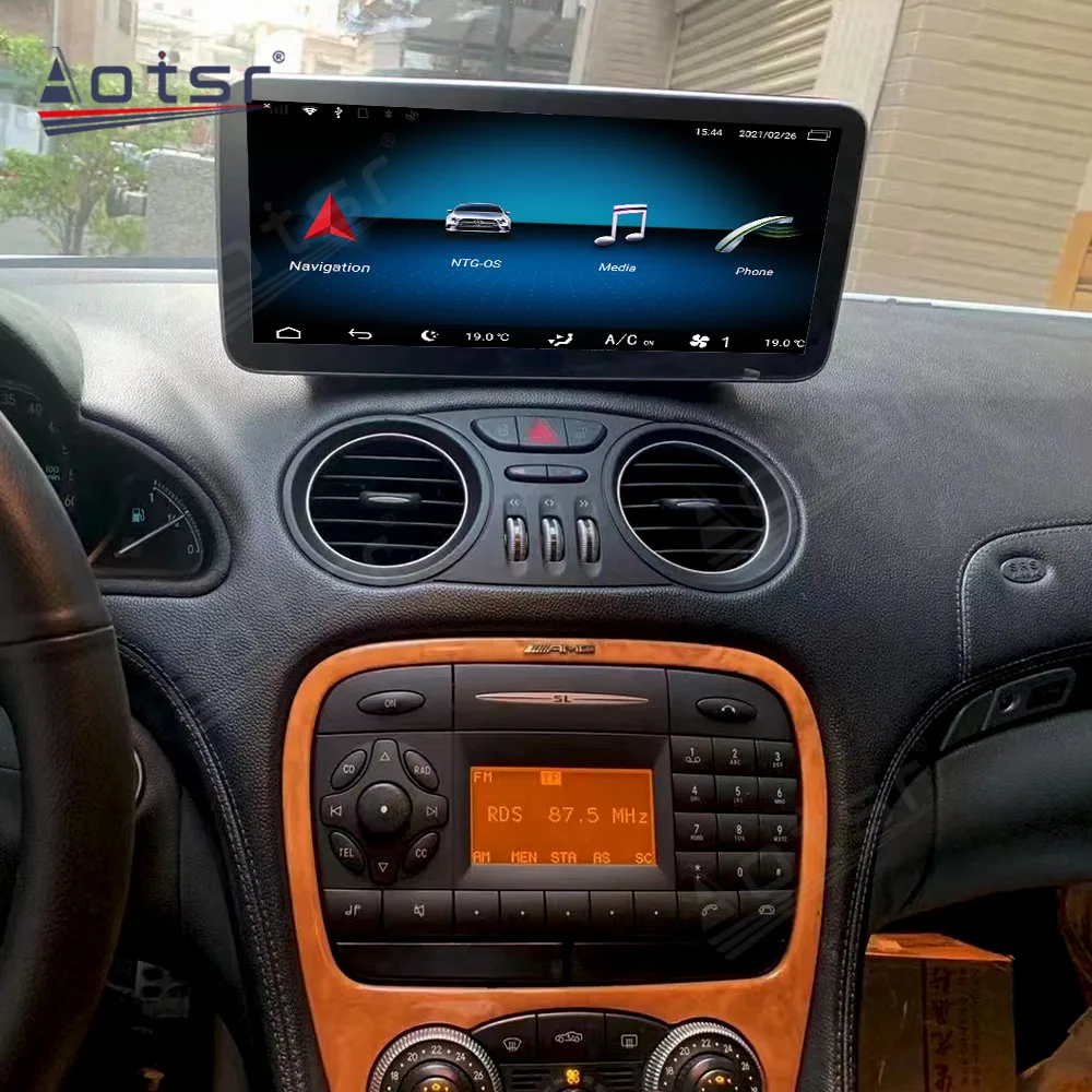 10.25 'أندرويد 13 شاشة تعمل باللمس راديو ستيريو للسيارة لمرسيدس بنز SL مشغل وسائط متعددة لاسلكي لتحديد المواقع والملاحة اكسسوارات السيارات