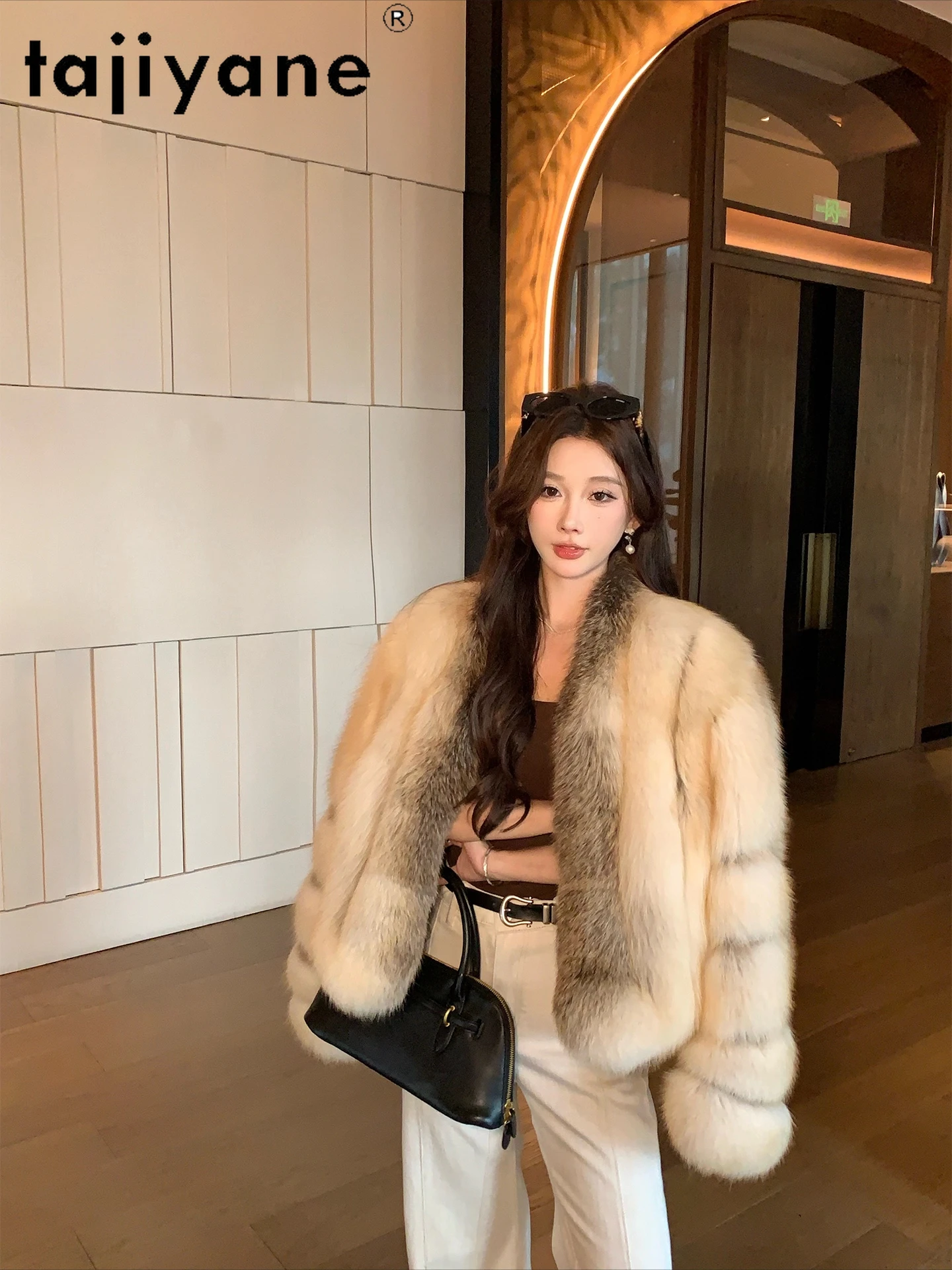 TAJIYANE Natürliche Fuchs Pelzmantel Frauen Luxus Echt Goldene Insel Fuchs Pelz Kurze Jacken Warme Mäntel Winter Frau Kleidung 2025ба