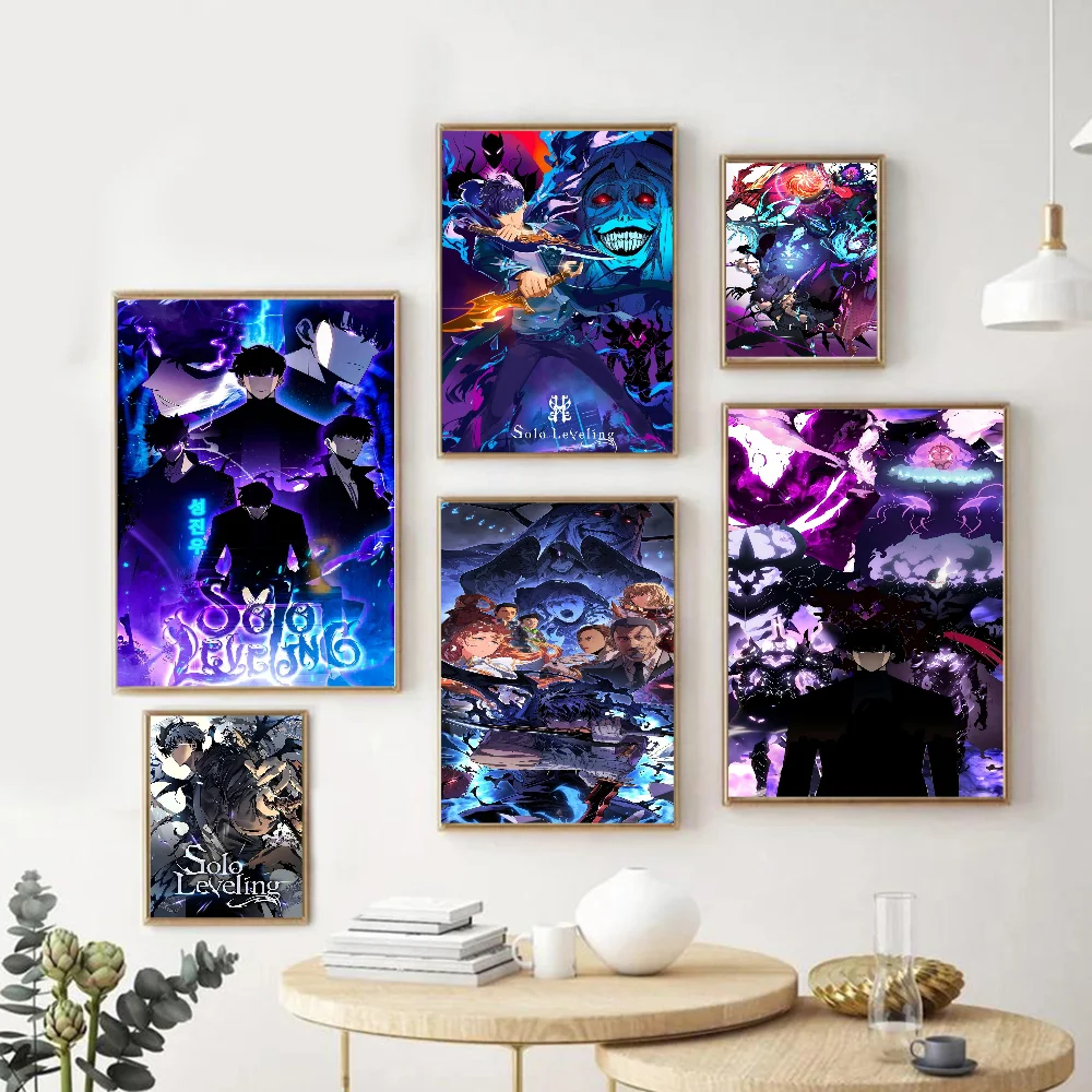 Anime Solo Leveling Anime Posters Sticky HD Quality Wall Art Retro Posters For Home Kawaii Room Decor