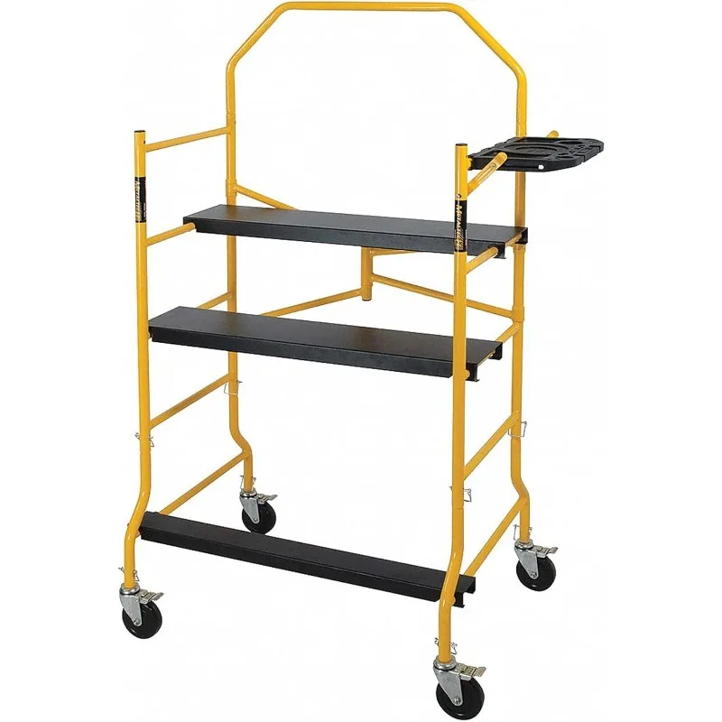 5 Ft Scaffolding Platform, Adjustable, Foldable and Rolling Scaffold Platform with 5-Inch Locking Wheels for Construction