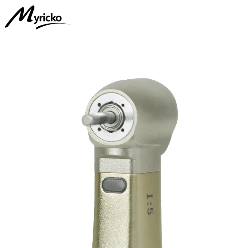 Myricko Dental  Low Speed 1:5 Ratio Fiber Optic Contra Angle  Handpiece Red Ring Air Turbine Dentistry Equipment Tool