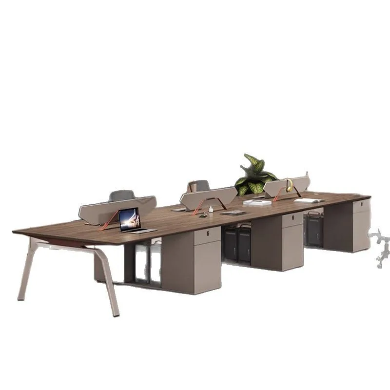 

Desk staff seat, table and chair combination four-person screen workstation