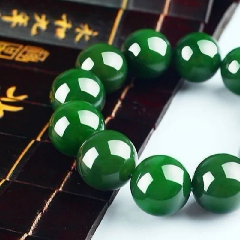 [New Store Opening Loss to Earn Sales Limit] Xinjiang Jade Bracelet Jasper Color Bracelet Spinach Green