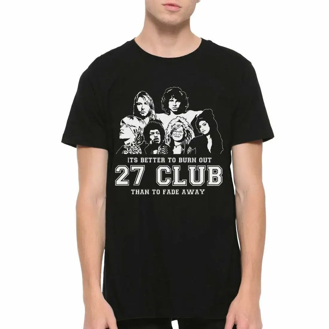 Club 27 Members T-Shirt, Kurt Cobain Amy Winehouse Jim Morrison Tee Birthday ...