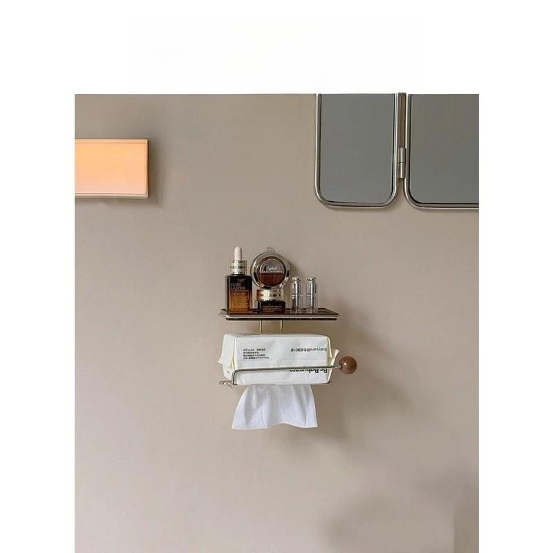 

Toilet tissue box Wall-mounted toilet paper holder No punching rack Roll paper rack