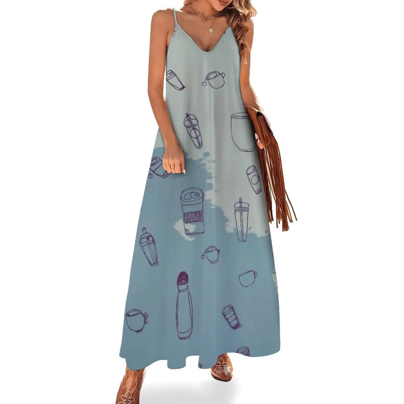 Coffee Hour Sleeveless Dress Women's long dress evening dresses women