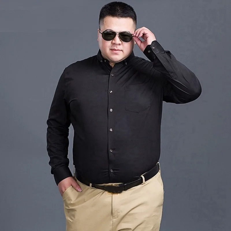 

antumn large size Dress shirts wedding men office shirt long sleeve formal business oversize shirt 10XL 9XL 12XL 13XL 60 56 58